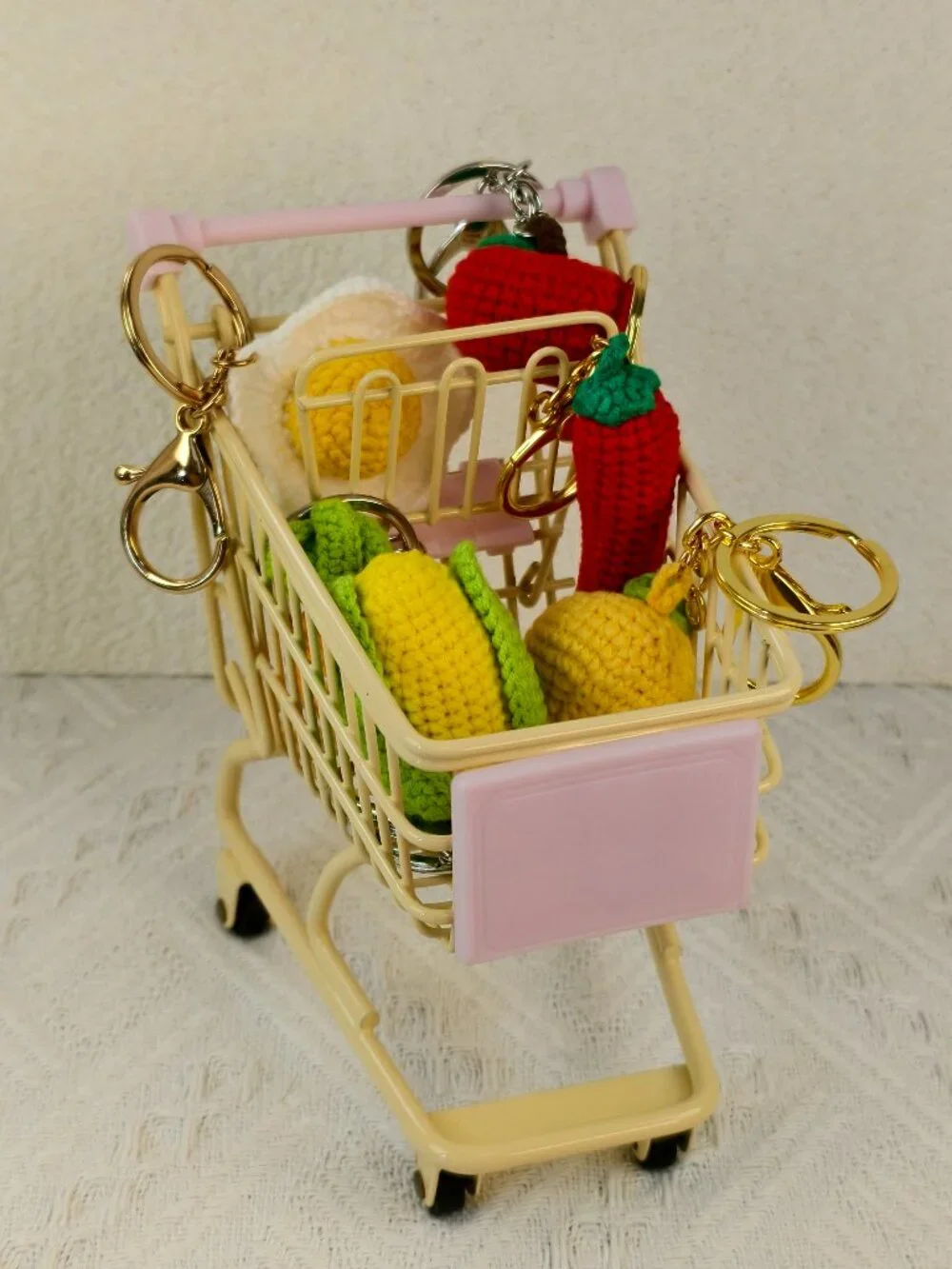 Handmade Amigurumi Crochet Mango Keychain and Bag Charm